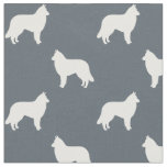 Belgian Tervuren Dog Breed Silhouettes Patterned Fabric