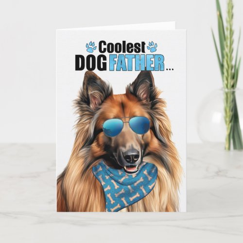 Belgian Tervuren Dog Coolest Dad Ever Fathers Day Holiday Card