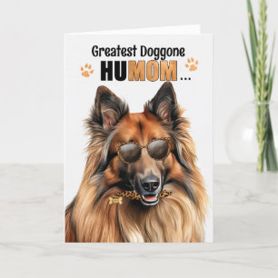 Belgian Tervuren Dog Greatest HuMOM Mother's Day Holiday Card