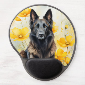 Belgian Tervuren Dog Lover and Poppies Gel Mouse Pad
