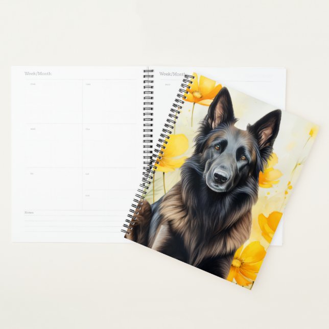 Belgian Tervuren Dog Lover and Poppies Planner (Display)