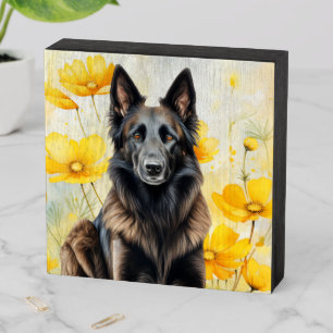 Belgian Tervuren Dog Lover and Poppies Wooden Box Sign