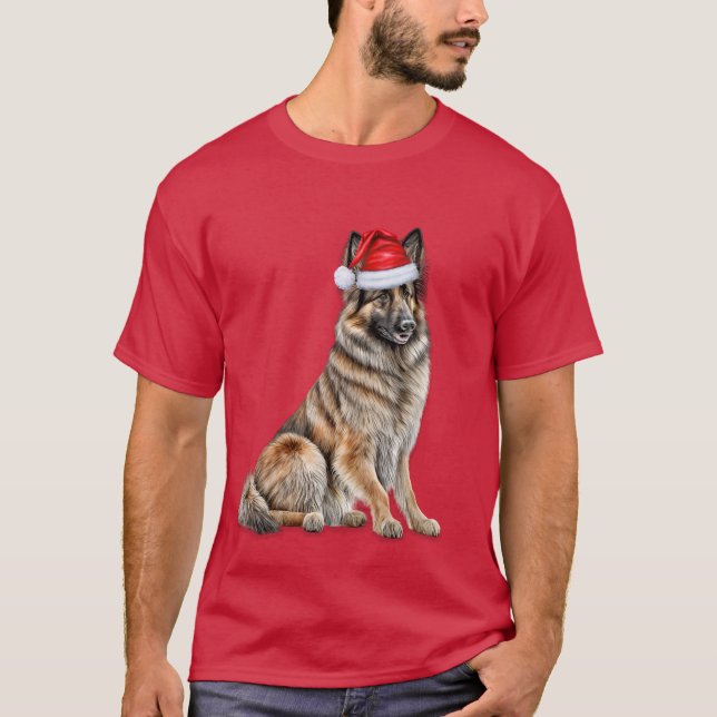 Belgian Tervuren Dog Lover Funny Christmas T-Shirt (Front)