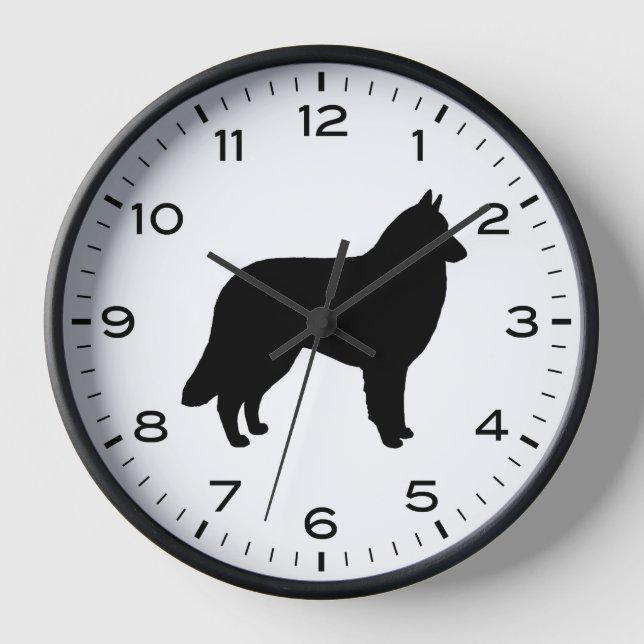 Belgian Tervuren Dog Silhouette Clock (Front)