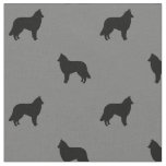Belgian Tervuren Dog Silhouettes Black and Grey Fabric