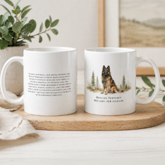 Belgian Tervuren Dog Watercolor Breed Quote Coffee Mug