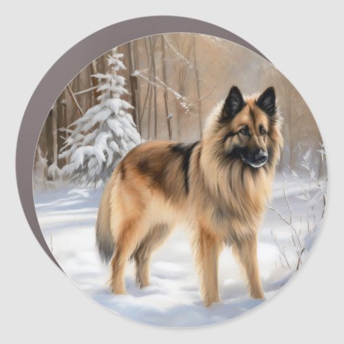 Belgian Tervuren Let It Snow Christmas  Car Magnet