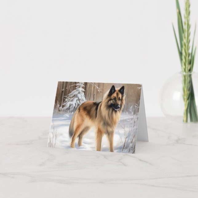 Belgian Tervuren Let It Snow Christmas  Card (Front)