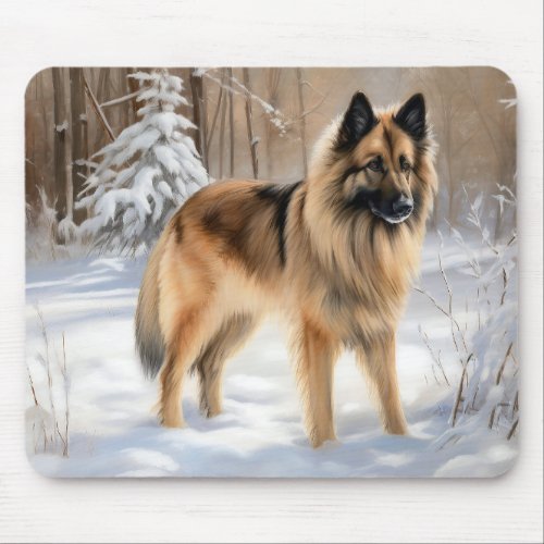 Belgian Tervuren Let It Snow Christmas  Mouse Pad