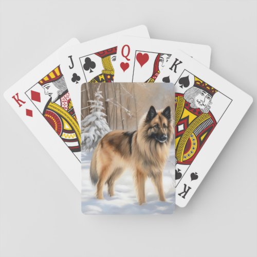 Belgian Tervuren Let It Snow Christmas  Poker Cards