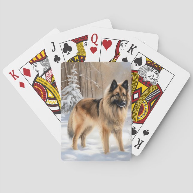 Belgian Tervuren Let It Snow Christmas  Poker Cards (Back)