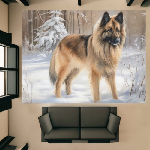 Belgian Tervuren Let It Snow Christmas Rug