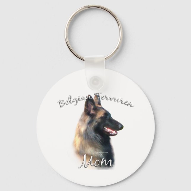 Belgian Tervuren Mom 2 Keychain (Front)
