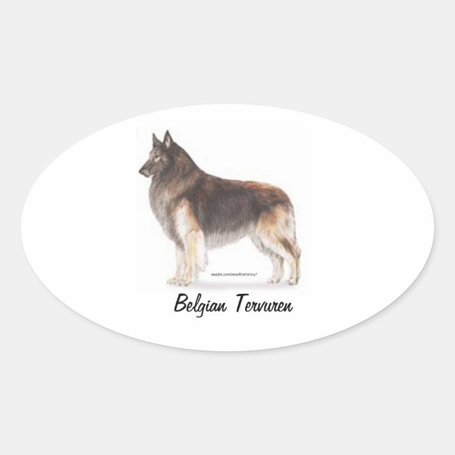 Belgian Tervuren Oval Sticker (Front)