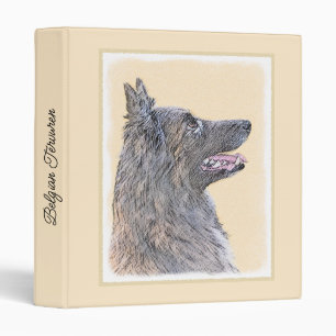 Belgian Tervuren Painting - Cute Original Dog Art 3 Ring Binder