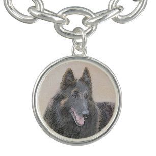 Belgian Tervuren Painting - Cute Original Dog Art Bracelet