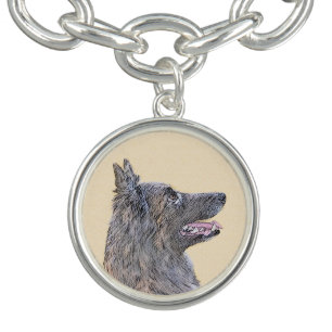 Belgian Tervuren Painting - Cute Original Dog Art Bracelet