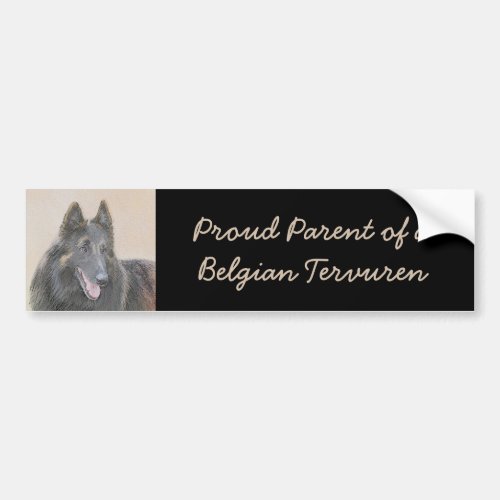 Belgian Tervuren Painting _ Cute Original Dog Art Bumper Sticker