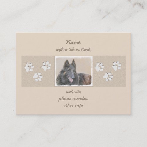 Belgian Tervuren Painting _ Cute Original Dog Art Business Card