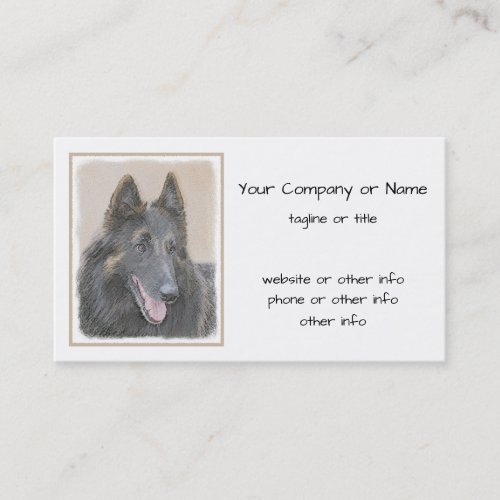 Belgian Tervuren Painting _ Cute Original Dog Art Business Card