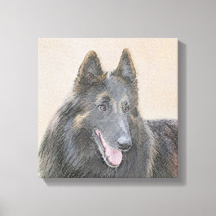 Belgian Tervuren Painting - Cute Original Dog Art Canvas Print