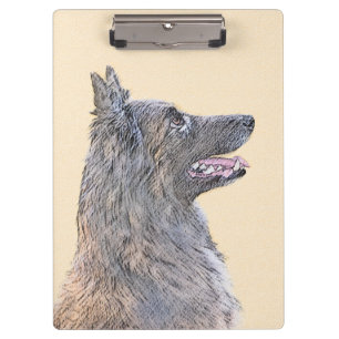 Belgian Tervuren Painting - Cute Original Dog Art Clipboard