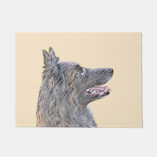 Belgian Tervuren Painting - Cute Original Dog Art Doormat