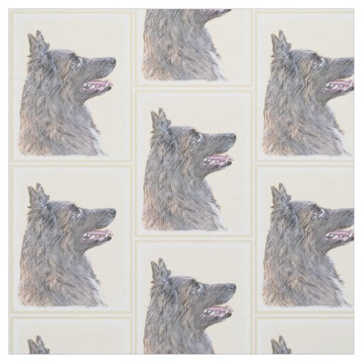 Belgian Tervuren Painting - Cute Original Dog Art Fabric