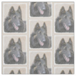 Belgian Tervuren Painting - Cute Original Dog Art Fabric