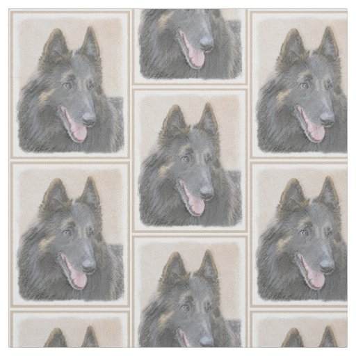 Belgian Tervuren Painting - Cute Original Dog Art Fabric