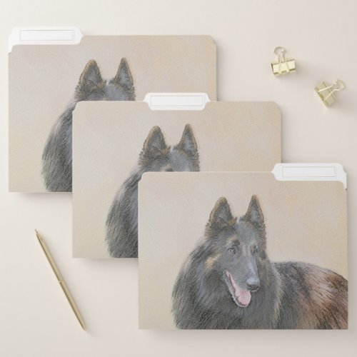 Belgian Tervuren Painting _ Cute Original Dog Art File Folder