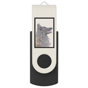 Belgian Tervuren Painting - Cute Original Dog Art Flash Drive