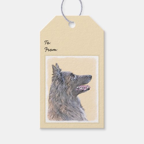 Belgian Tervuren Painting _ Cute Original Dog Art Gift Tags