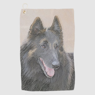 Belgian Tervuren Painting - Cute Original Dog Art Golf Towel