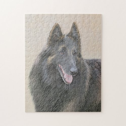 Belgian Tervuren Painting _ Cute Original Dog Art Jigsaw Puzzle