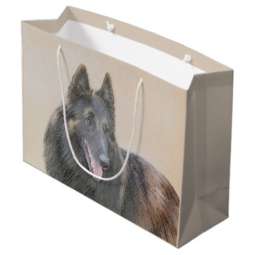 Belgian Tervuren Painting _ Cute Original Dog Art Large Gift Bag