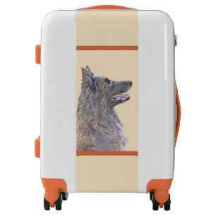 Belgian Tervuren Painting - Cute Original Dog Art Luggage