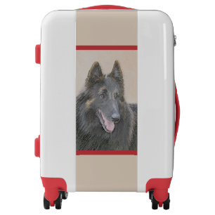 Belgian Tervuren Painting - Cute Original Dog Art Luggage