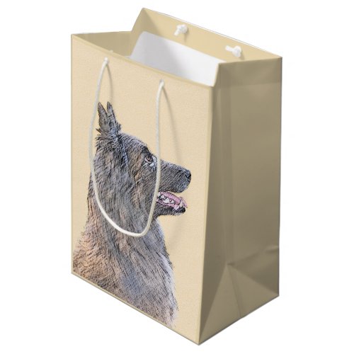 Belgian Tervuren Painting _ Cute Original Dog Art Medium Gift Bag