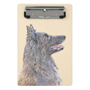 Belgian Tervuren Painting - Cute Original Dog Art Mini Clipboard
