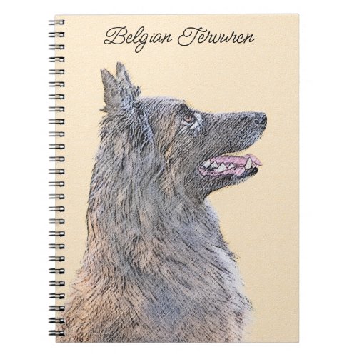 Belgian Tervuren Painting _ Cute Original Dog Art Notebook