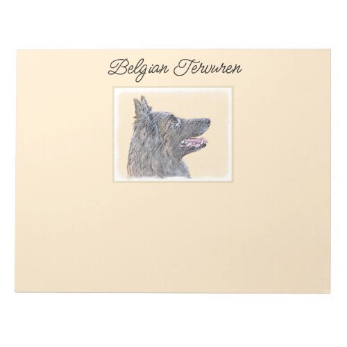 Belgian Tervuren Painting _ Cute Original Dog Art Notepad