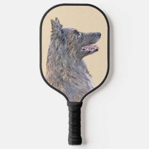 Belgian Tervuren Painting - Cute Original Dog Art Pickleball Paddle