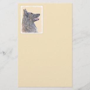 Belgian Tervuren Painting - Cute Original Dog Art Stationery