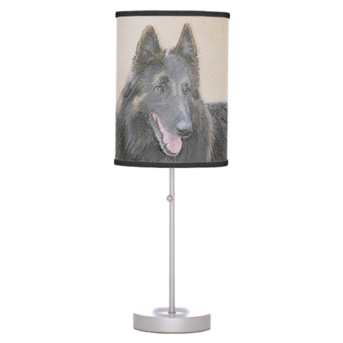 Belgian Tervuren Painting _ Cute Original Dog Art Table Lamp