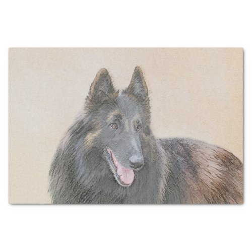 Belgian Tervuren Painting _ Cute Original Dog Art Tissue Paper