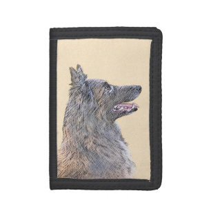 Belgian Tervuren Painting - Cute Original Dog Art Tri-fold Wallet
