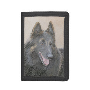 Belgian Tervuren Painting - Cute Original Dog Art Tri-fold Wallet