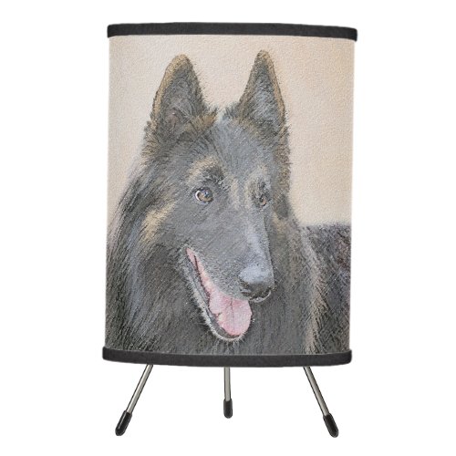 Belgian Tervuren Painting _ Cute Original Dog Art Tripod Lamp