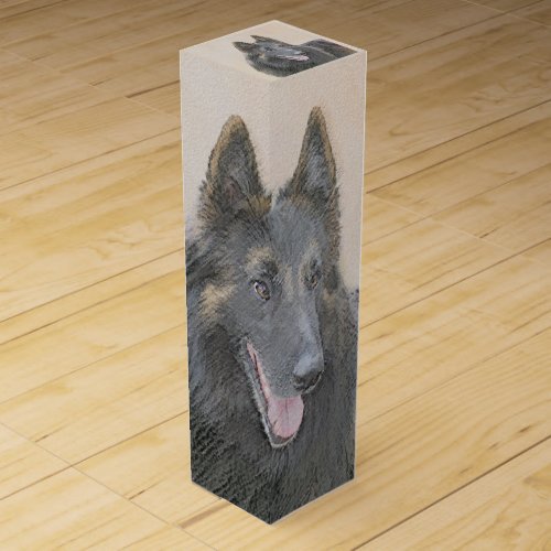 Belgian Tervuren Painting _ Cute Original Dog Art Wine Box